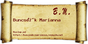 Buncsák Marianna névjegykártya