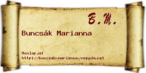 Buncsák Marianna névjegykártya