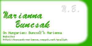 marianna buncsak business card